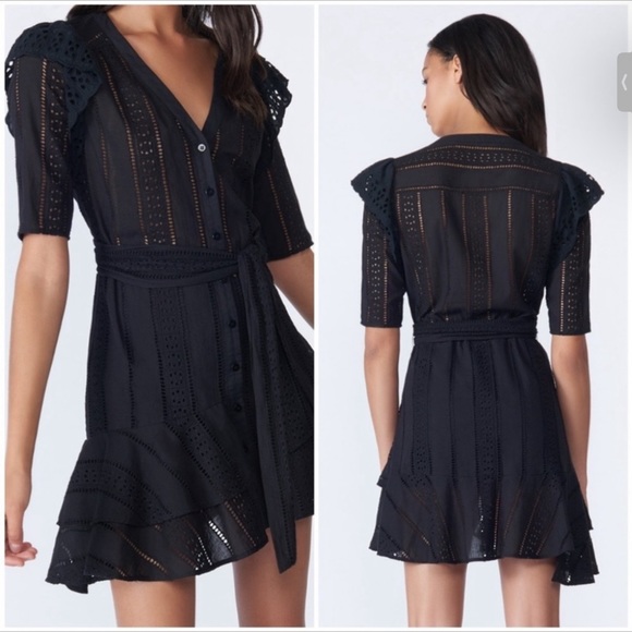 Veronica Beard Dresses & Skirts - VERONICA BEARD Sima eyelet lace black dress Sz S/4